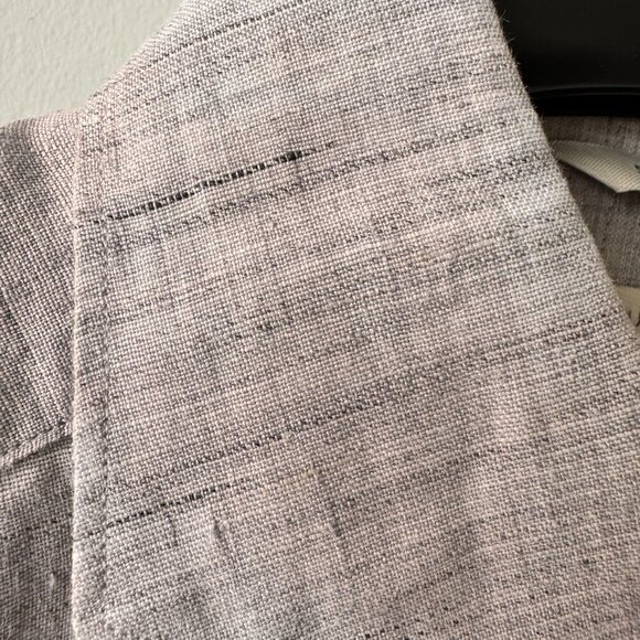 Suitsupply Slim Fit Tessitura Monti Pure Linen Long Sleeve Shirt Light Grey - Picture 4 of 11